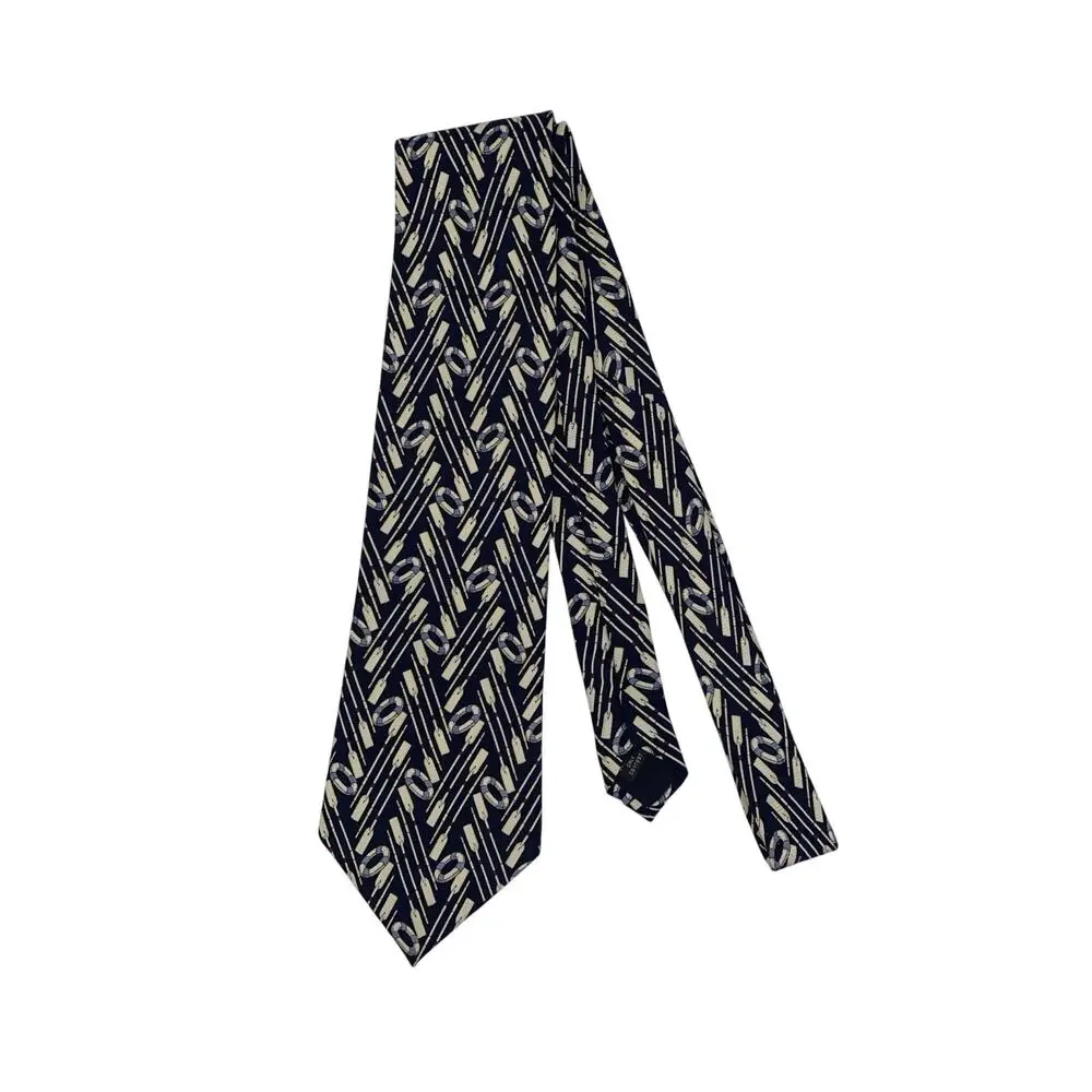 Banana Republic Silk Tie Blue Squares Sailboats 4